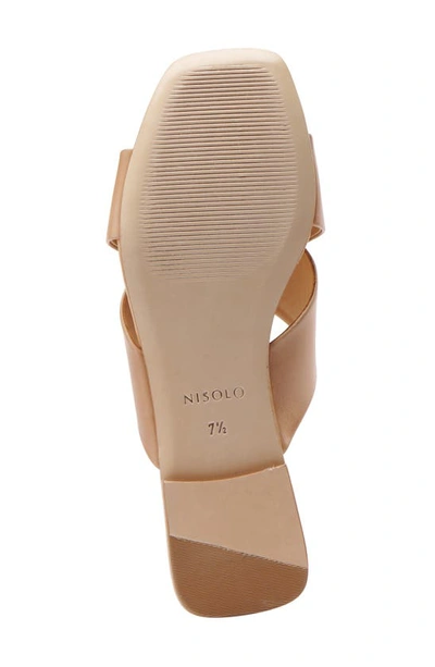 Shop Nisolo Cross Strap Slide Sandal In Almond