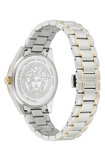 Shop Versace V-code Bracelet Watch, 42mm In Two Tone