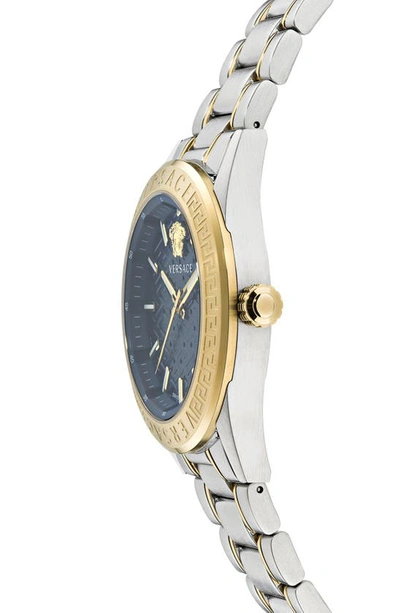 Shop Versace V-code Bracelet Watch, 42mm In Two Tone