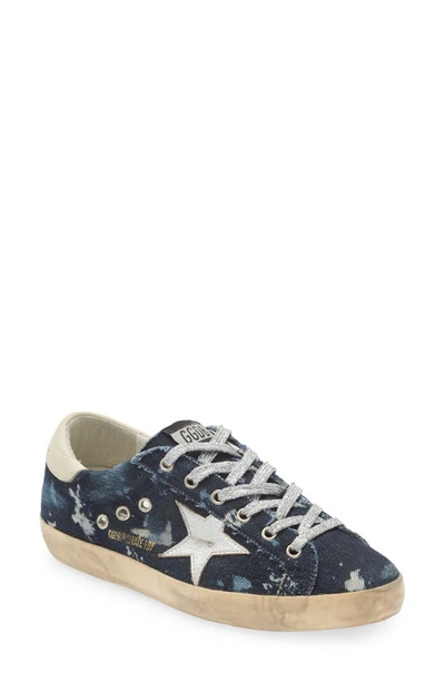 Golden Goose Super-star Low Top Sneaker In Bleach Denim
