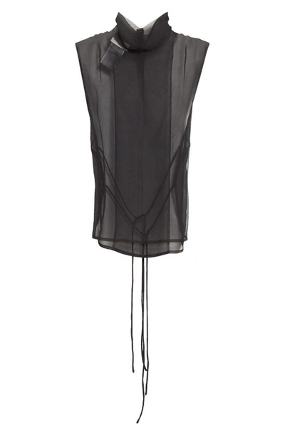 Shop Dries Van Noten Carma Sleeveless Silk Mousseline Blouse In Black 900