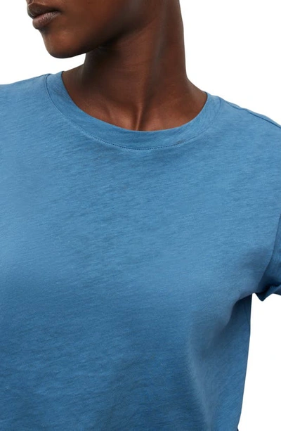 Shop Allsaints Anna Cuff Sleeve Cotton T-shirt In Aruba Blue