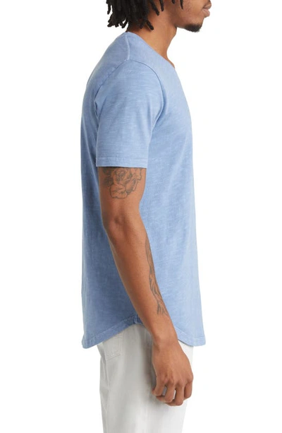 Shop Goodlife Sunfaded Slub Cotton T-shirt In Riverside Blue