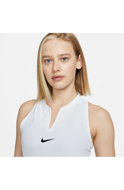 Shop Nike Club Dri-fit Racerback Dress In White/ Black