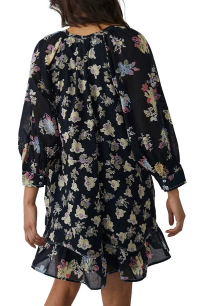 Shop Free People Camella Floral Print Minidress In Black Combo