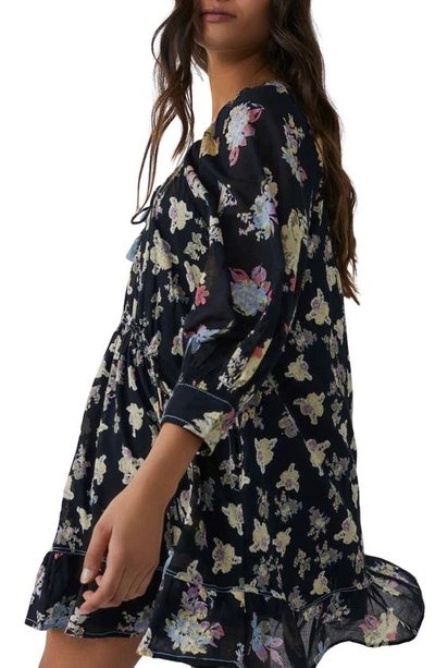 Shop Free People Camella Floral Print Minidress In Black Combo