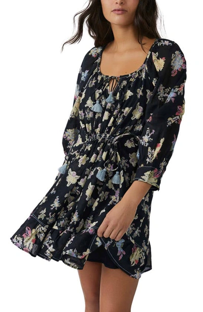 Shop Free People Camella Floral Print Minidress In Black Combo