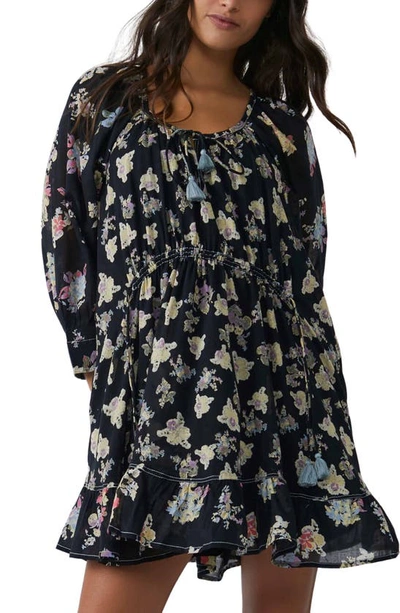 Free People Camella Floral Print Minidress In Black Combo
