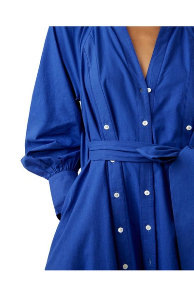 Shop Free People Charlie Long Sleeve Shirtdress In Blue