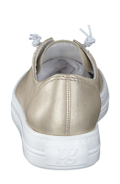 Shop Paul Green Hadley Platform Sneaker In Pale Gold Metallic Nappa