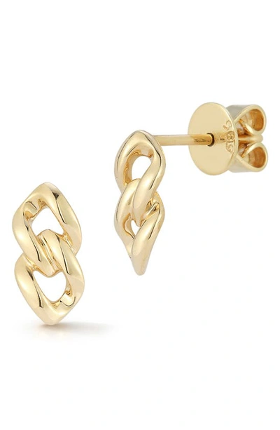 Shop Dana Rebecca Designs Cuban Chain Drop Earrings In Yellow Gold