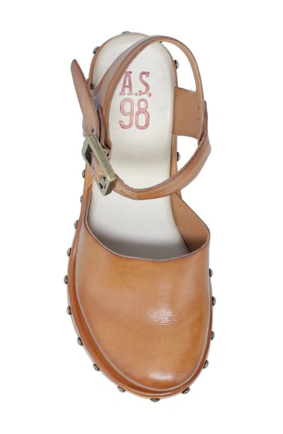 Shop As98 A.s.98 Pietro Studded Wedge Pump In Camel