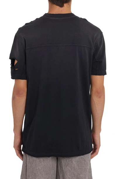Shop Dolce & Gabbana Re-edition Destroyed Cotton Graphic Tee In Black