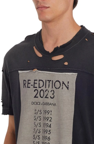 Dolce & Gabbana Re-edition Distressed T-shirt In Black