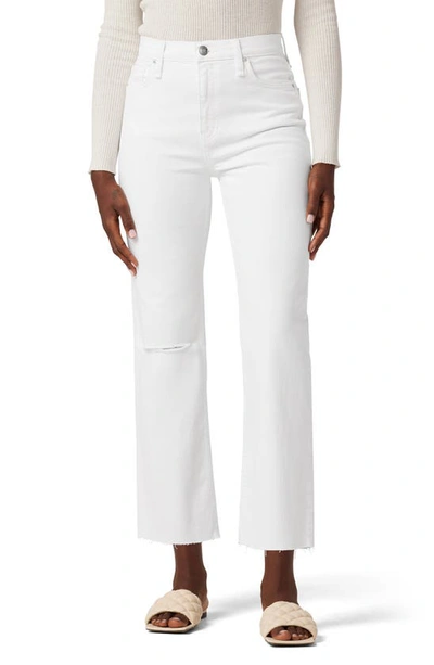 Shop Hudson Remi High Waist Crop Straight Leg Jeans In Dest White Shadow