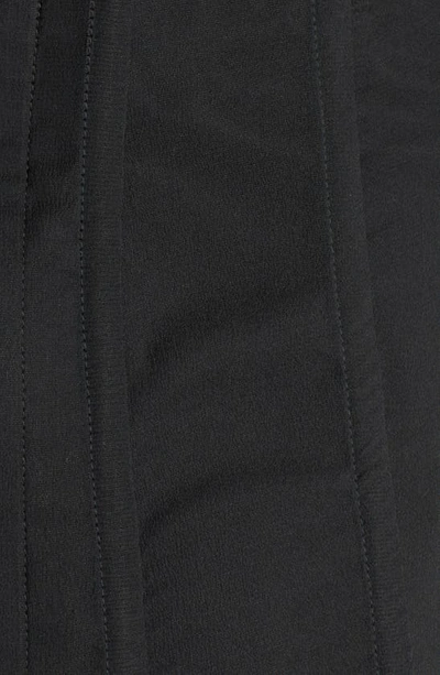 Shop Dolce & Gabbana Boning Detail Long Sleeve High-low Silk Crepe Gown In Dark Grey