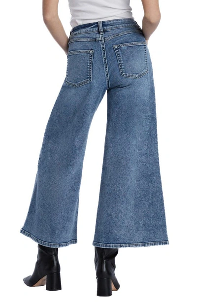 Shop Hint Of Blu Mercy High Waist Crop Wide Leg Jeans In Sure Blue