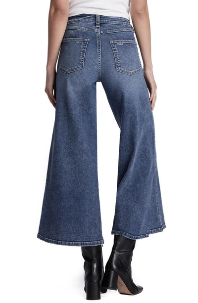 Shop Hint Of Blu Mercy High Waist Crop Wide Leg Jeans In Art Blue