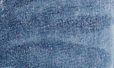 Shop Hint Of Blu Happy Shaggy High Waist Raw Hem Wide Leg Jeans In Shag Blue