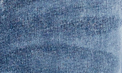Hint Of Blu Happy Shaggy High Waist Raw Hem Wide Leg Jeans In Shag Blue