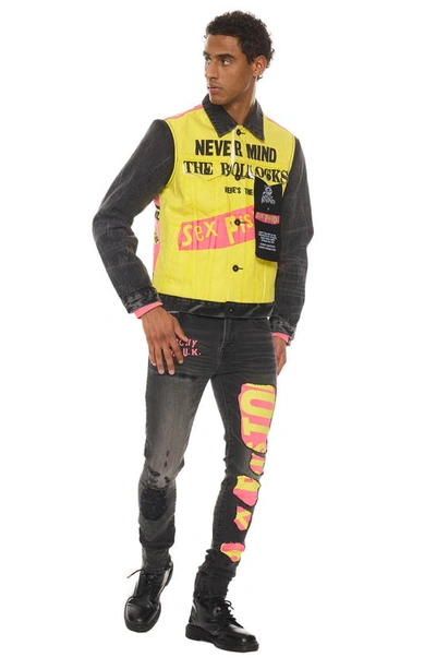 Cult Of Individuality Punk Sex Pistols Distressed Rigid Super Skinny Jeans In Bollocks