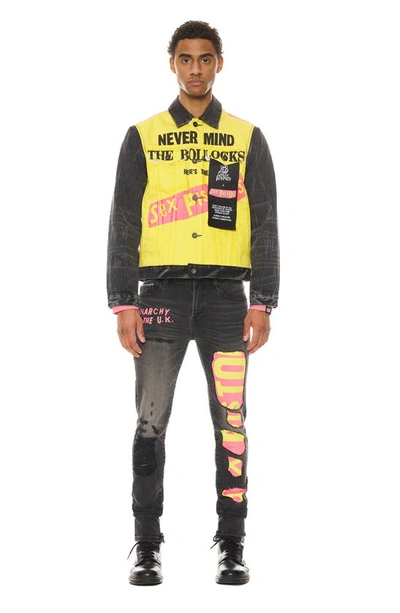 Cult Of Individuality Punk Sex Pistols Distressed Rigid Super Skinny Jeans In Bollocks