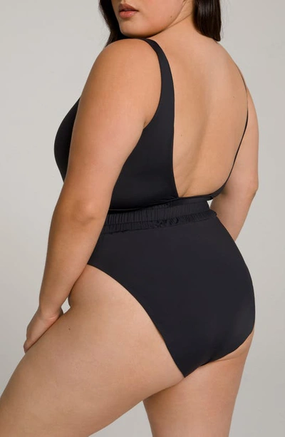 Shop Good American Waist Framer One-piece Swimsuit In Black001