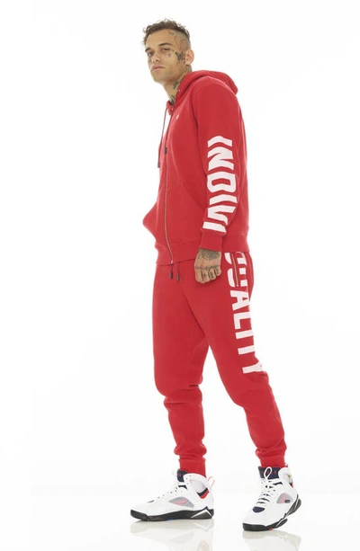 Cult Of Individuality Logo Graphic Zip-up Hoodie & Sweatpants In Red