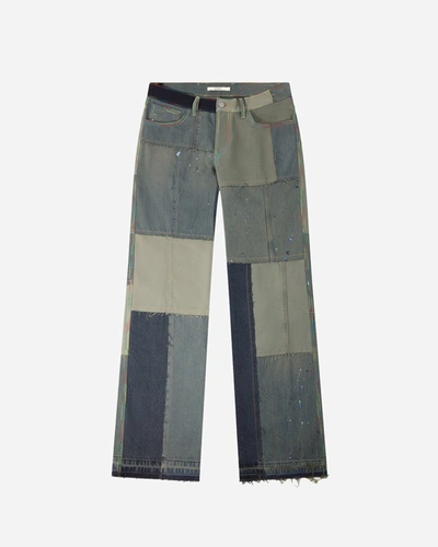 Shop (d)ivision Upcycled Low Waist Jeans In Green
