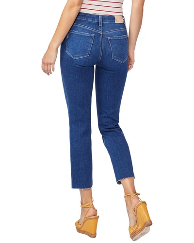 Shop Paige Denim Amber Crop Raw Hem Jean In Blue