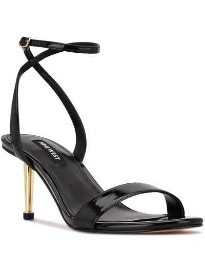 Nine West Women's Anny Round Toe Ankle Strap Heeled Sandals Women's Shoes In Black