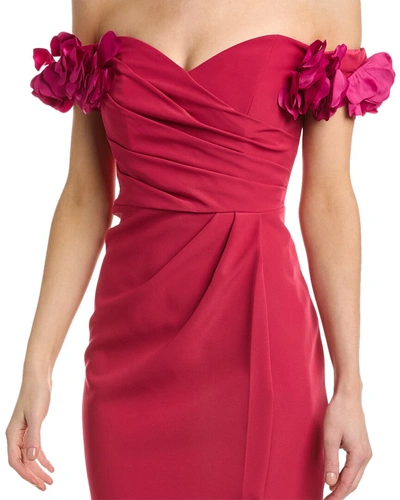 Shop Marchesa Notte Off-the-shoulder Sheath Dress In Pink