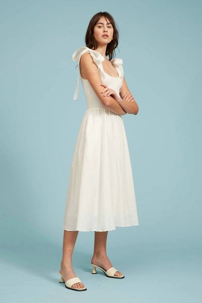 Shop Lucy Paris Briela Tie Tank Dress In Cream In Beige