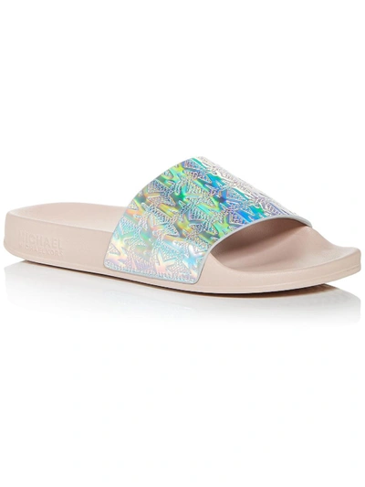 Michael Michael Kors Gilmore Womens Iridescent Slip On Pool Slides