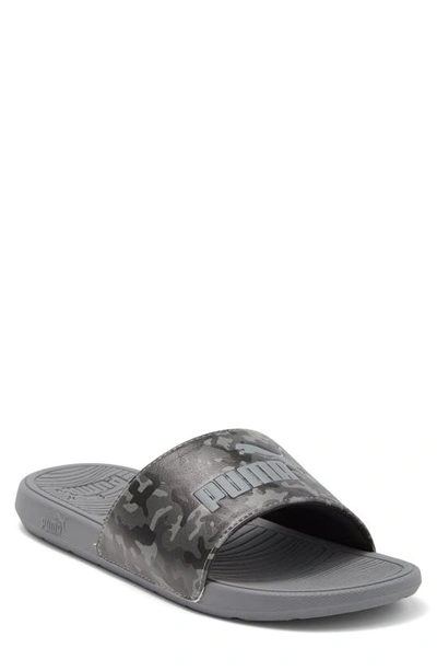 Shop Puma Cool Cat 2.0 Camo Slide Sandal In Black-asphalt-gray-quiet Shade