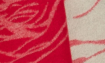 Saachi Floral Reversible Scarf In Red Multi