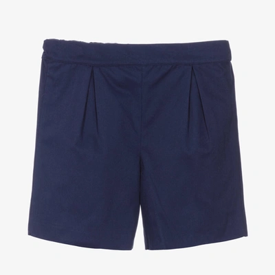 Shop Beatrice & George Boys Navy Blue Cotton Shorts