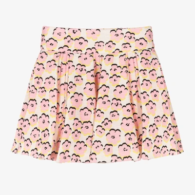 Shop Lanvin Girls Daisy Print Skirt In Pink