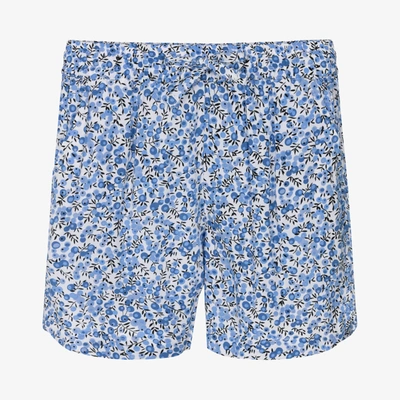 Shop Ido Junior Girls Blue Floral Viscose Shorts