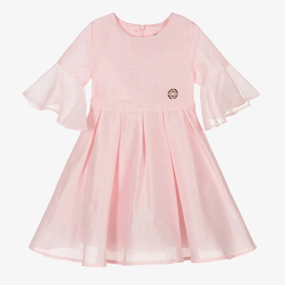 Shop Elie Saab Girls Pink Cotton & Silk Dress