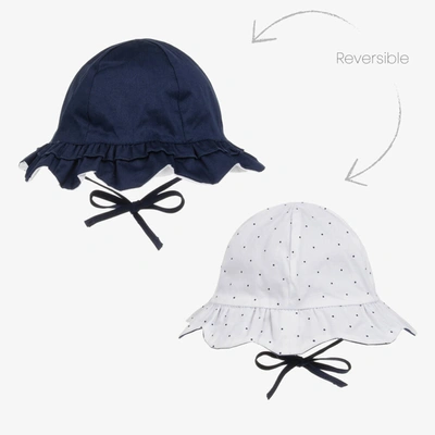 Shop Mayoral Baby Girls Blue Reversible Sun Hat