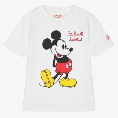 Shop Mc2 Saint Barth Boys White Disney Mickey Mouse T-shirt