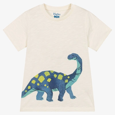 Shop Hatley Boys Ivory Cotton Dinosaur T-shirt