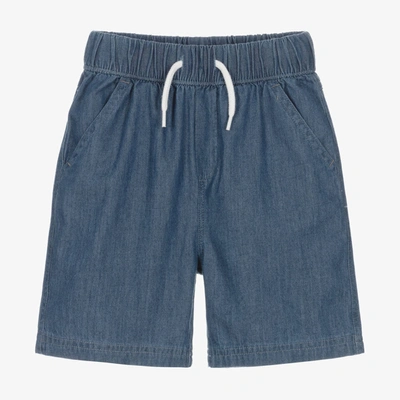 Shop Joyday Boys Blue Cotton Chambray Shorts