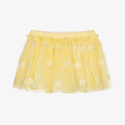 Shop Stella Mccartney Kids Baby Girls Yellow Daisy Tulle Skirt