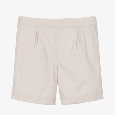 Shop Beatrice & George Boys Beige Cotton Shorts