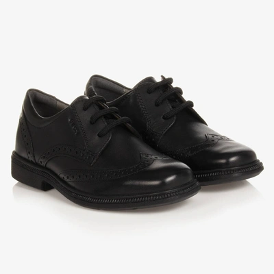 Shop Geox Boys Black Leather Brogue Shoes