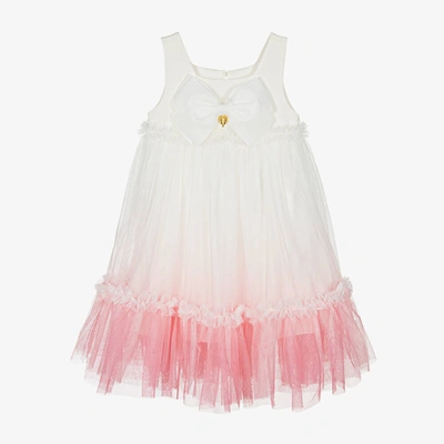 Shop Angel's Face Girls White & Pink Tulle Ombré Dress