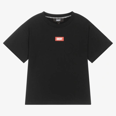 Shop Dkny Black Logo Cotton T-shirt