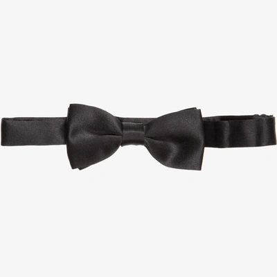 Shop Romano Boys Black Satin Bow Tie (10cm)